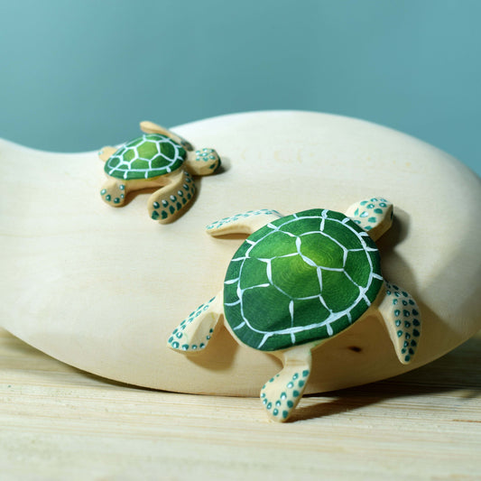 Bumbu Toys Mother and Hatchling Turtles Set - Green
